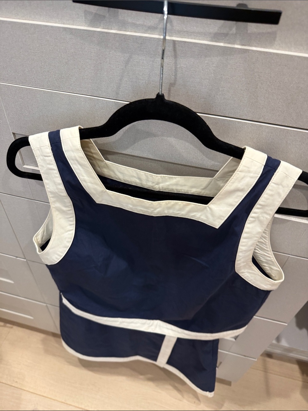 Commense Navy and Cream Contrast Trim Two-Piece Mini Set - Picture 4 of 5